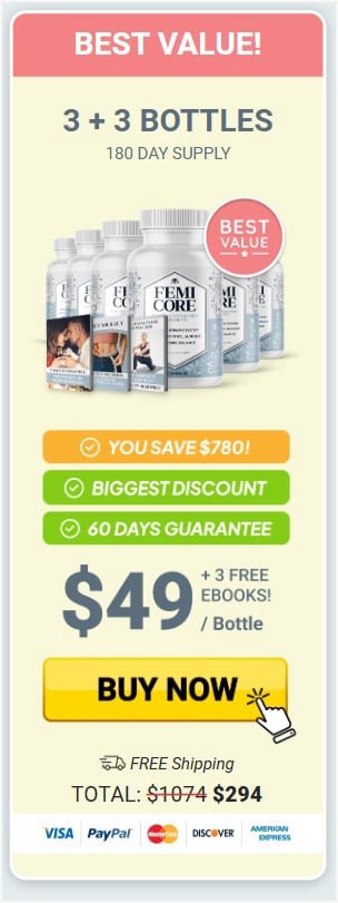 femicore 6bottle 180day package image